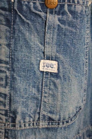 VERY RARE VINTAGE 1940 ' S - 1950 ' S LEE UNION MADE BLUE DENIM OVERALLS SIZE LARGE 3