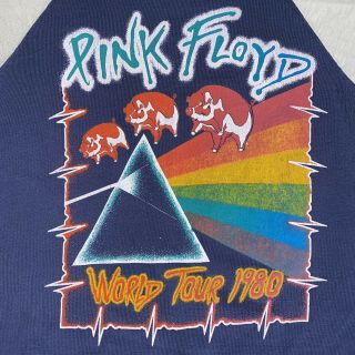 Vintage 1980 Pink Floyd The Wall Concert Tour T - Shirt 3/4 Sleeve 1979 70s Small 3