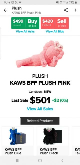 Authentic KAWS BFF Pink Plush MoMA Limited Edition 3000 2019 6
