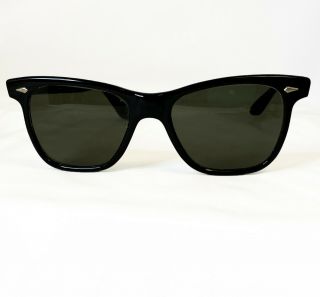 Vintage American Optical Saratoga Jfk Sunglasses True Color Cn 25t - 49 Black