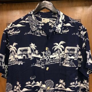 Vintage 1950’s “kahala” Cartoon Natives Rayon Hawaiian Shirt - - Xl