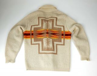 Vintage Pendleton Western Wear Wool Shawl Collar Sweater