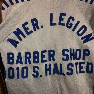 Vintage 1950’s “barber Shop” Athletic Sports Durene Felt AppliquÉ Jersey Top