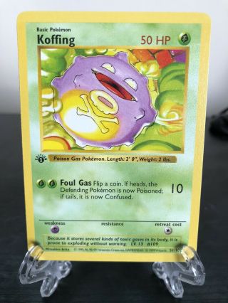 1999 Koffing 51/102 1st Edition Base Set Shadowless Pokemon Card Psa 9? Psa 10?