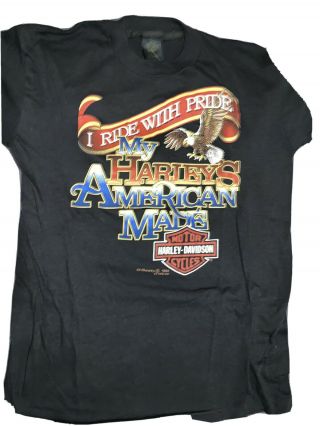 1984 Vintage Single Stitch 3d Emblem Harley Davison T - Shirt