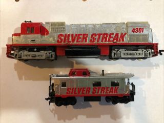 Tyco “silver Streak” 4301 Locomotive Engine Train Ho Scale And Cart