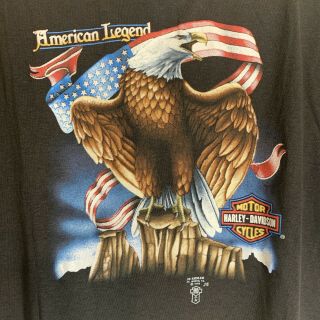 Rare Vintage 1988 3D Emblem XL Harley Davidson Shirt American Legend Eagle 3