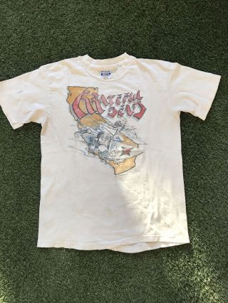 Vintage 1987 Grateful Dead Tee Shirt California Surf Tour Shirt Liquid Blue
