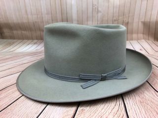 Vintage Men’s Alexander Hat Sagebrush With Hat Box Size 7 - 1/4 3