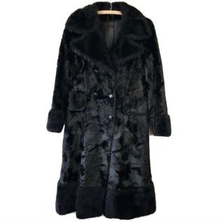 Vintage 1960’s Black Faux Fur Penny Lane Style Coat