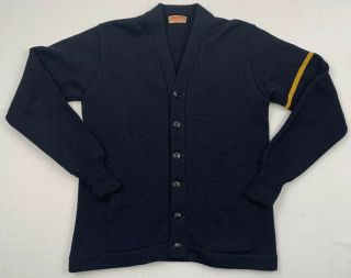 Spalding Vintage 40s 50s Varsity Letterman Wool Cardigan Sweater Sz 42 Medium