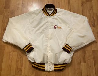 Rare Vintage 80s USC Trojans WHITE Satin Jacket Made In USA Size XL Starter 2