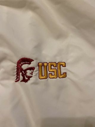 Rare Vintage 80s USC Trojans WHITE Satin Jacket Made In USA Size XL Starter 3