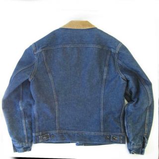 Vintage Lee Storm Rider Blanket Lined Blue Denim Jacket Size 40L USA Made 2