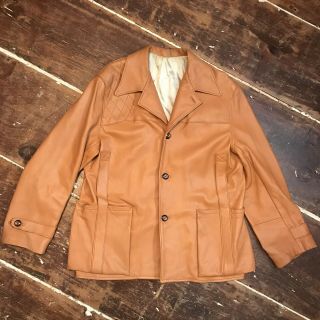 Vintage 60s Buckskin Leather Shooting Jacket Mens 42 Gallagher Deerskin Coat
