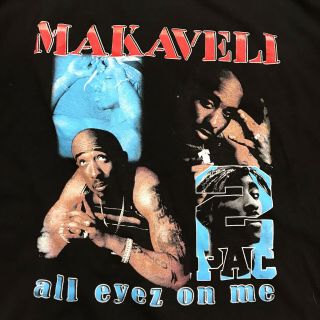 2pac Makaveli All Eyes On Me T Shirt Mens Xl Double Stitch Black Vtg Rap Hip Hop