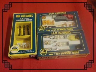 3 A.  H.  M.  Accessories - Ho Scale - Ahm Accessories Ho Model Trains In The Box 