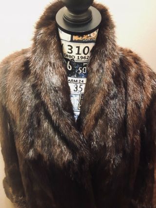 Vintage Mink Fur Coat By Monnig’s Fort Worth Striped Pelts Stunning