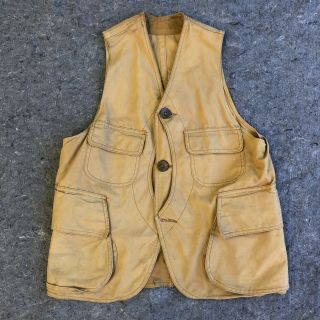 Vintage 30s 40s American Field Gun Hettrick Mfg Ohio Hunting Vest Jacket Mens