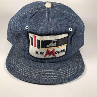 Vintage Denim K Brand Snapback Hat International Harvester Dealer Hw Moore