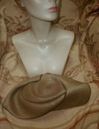 Avant - Guarde Sculptural 1950s Schiaparelli Paris Olive Brown Milan Straw Hat