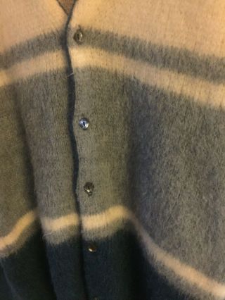 Vintage Furry Mohair Wool Blend Cardigan Sweater Large Kurt Cobain Grunge