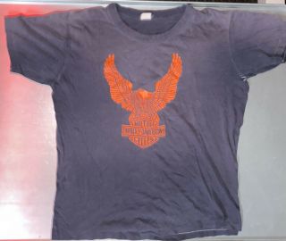 Vintage Harley Davidson Very Rare Very Early Eagle T Shirt 70’s 80’s Robison Day