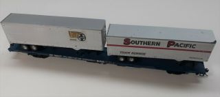Ho Scale 85 Foot Trailer Train Freight Flat Car With 2 Trailers - 12 -