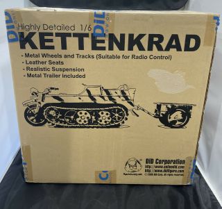 Did Corp Ww2 Wwii German Military 1/6 Ss Camouflage Kettenkrad W/ Metal Trailer
