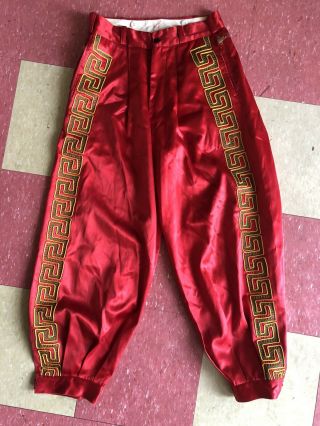 Vintage 1940’s Rayon Satin Craddock Uniforms Embroidered Western Red Pants
