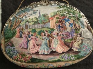 Antique Victorian Petit Point Tapestry Purse Jb & Co.  Vienna