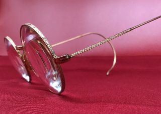 Bausch & Lomb Arco Etched Gold Glasses Frames 1/10 12k Gf Spectacles Round Rare