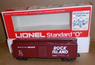 Lionel Standard O Trains.  " Rock Island Box Car 9806 " W/ Box
