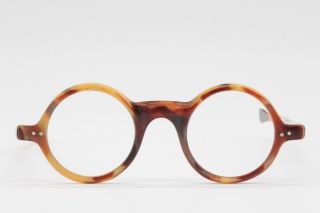 Vintage 1920s Art Deco Style Round Tortoiseshell Galalith Eyeglasses Frames Nos