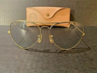 Vintage Bausch & Lomb Ray Ban Aviator Changeable Sunglasses With Case 62[]14