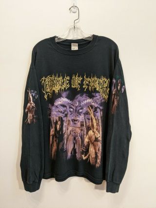 Cradle Of Filth Tortured Soul Asylum Vintage T Shirt Long Sleeves 90s 2000 Metal