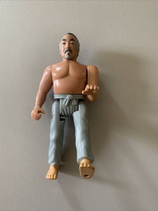 Vintage Remco Karate Kid Mr.  Miyagi Action Figure Gray Pants 1986