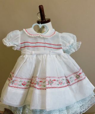 Vintage Baby Girls Embroidered Sheer Dress