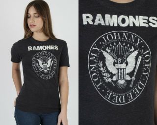 Vintage 80s Ramones Look Out Below Punk Rock Band Concert Tour Tee T Shirt