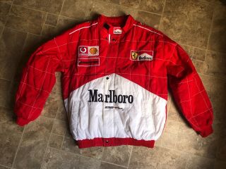 Vintage Marlboro Ferrari Racing Team Jacket Red And White,  Size Xl