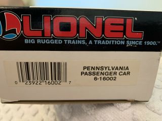 Lionel 6 - 16002 Pennsylvania Tuscan Coach Car w/ Box 3