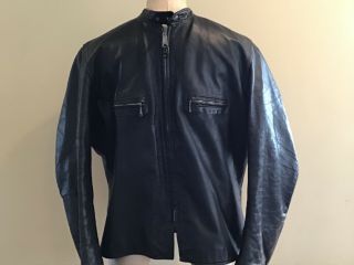 Vintage 60’s 70’s Harley Davidson Amf Black Leather Cafe Racer Jacket Size M - Lg