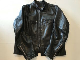 Vintage 60’s 70’s HARLEY DAVIDSON AMF Black Leather Cafe Racer Jacket Size M - Lg 3