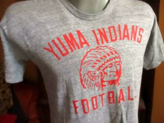 Large True Vtg 60s 70s Yuma Colorado Indians Football Russell Southern T - Shirt