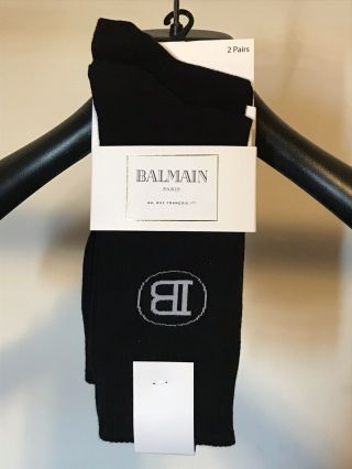 Balmain Paris Men’s Black Socks (two Pairs).