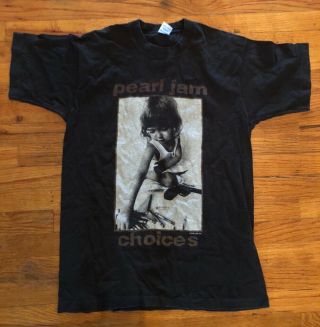 Vintage 90s Pearl Jam Choices Concert Tour T - Shirt