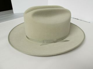 Vintage Stetson " The Open Road " Silver Belly Fur Felt Fedora Hat Size 7 1/8 4x