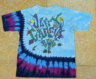 Vtg 1991 Jerry Garcia Band Grateful Dead Tie Dye Concert Tour T Shirt Fish Eel L