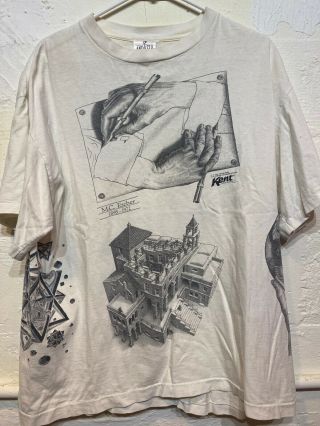 M.  C.  Escher Vintage 1991 Collage Print T - Shirt - Xl X - Large Andazia Tee