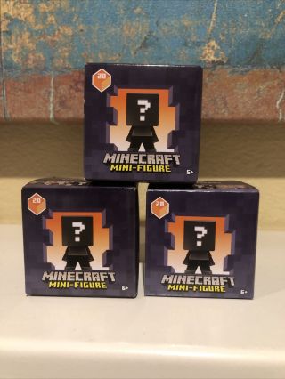 Minecraft Dungeon Series 20 Mini Figure Mystery Pack Blind Box (bundle Of 3)